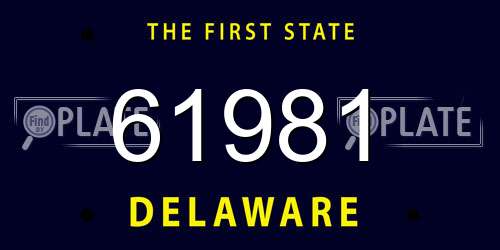 61981 Delaware License Plate