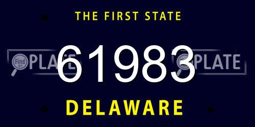 61983 Delaware License Plate