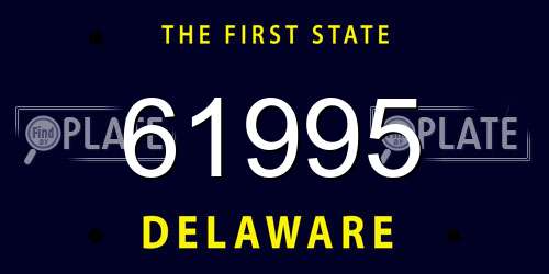 61995 Delaware License Plate