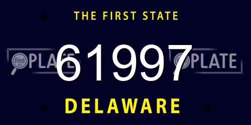 61997 Delaware License Plate