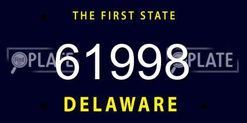 61998 Delaware License Plate