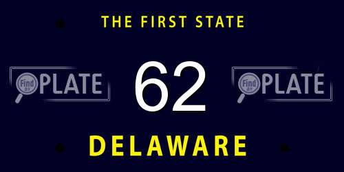 62 Delaware License Plate