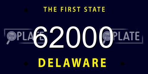 62000 Delaware License Plate