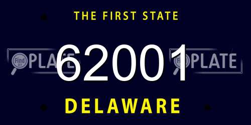 62001 Delaware License Plate