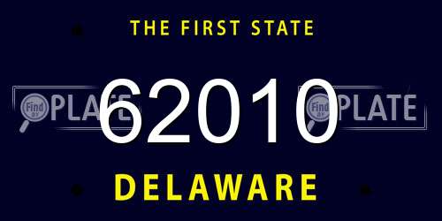 62010 Delaware License Plate