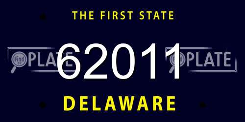 62011 Delaware License Plate