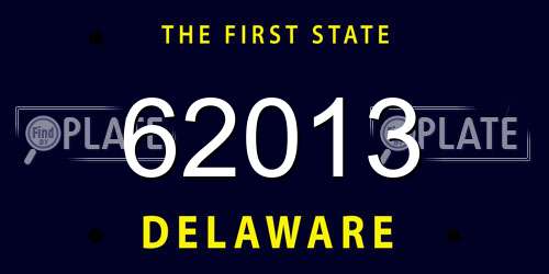 62013 Delaware License Plate