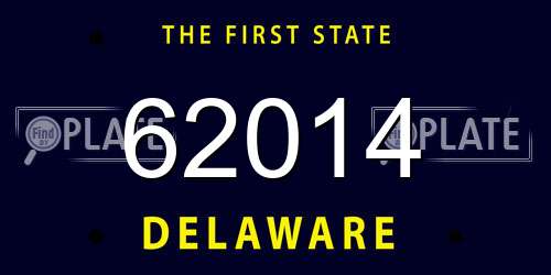 62014 Delaware License Plate