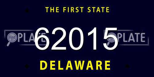 62015 Delaware License Plate