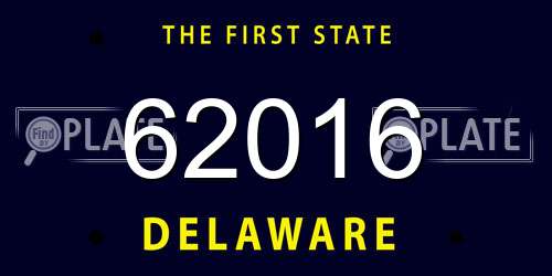 62016 Delaware License Plate