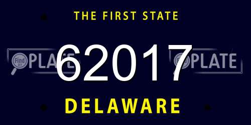 62017 Delaware License Plate