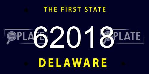 62018 Delaware License Plate