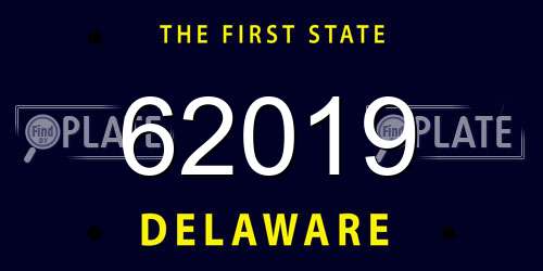 62019 Delaware License Plate