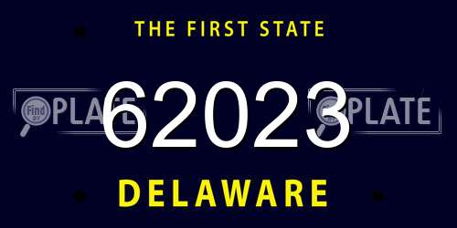 62023 Delaware License Plate
