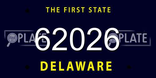 62026 Delaware License Plate