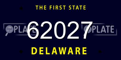 62027 Delaware License Plate