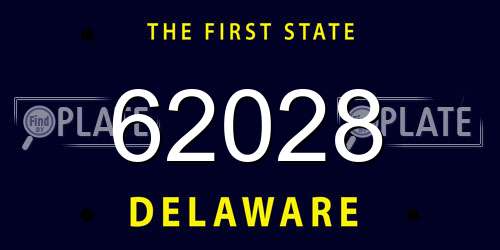 62028 Delaware License Plate