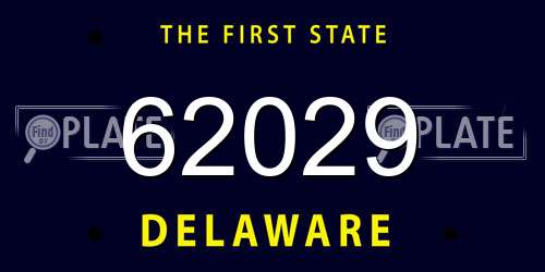 62029 Delaware License Plate