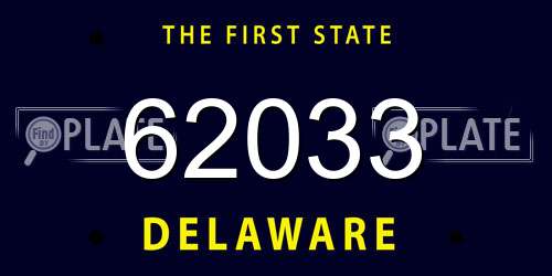 62033 Delaware License Plate