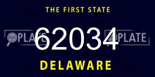 62034 Delaware License Plate