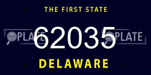 62035 Delaware License Plate