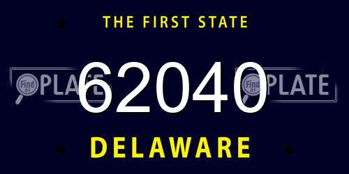 62040 Delaware License Plate