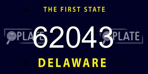 62043 Delaware License Plate