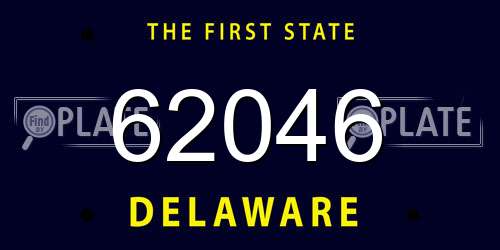 62046 Delaware License Plate