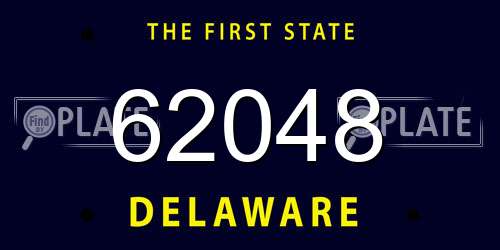 62048 Delaware License Plate