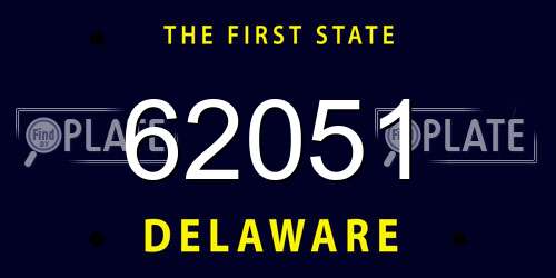 62051 Delaware License Plate