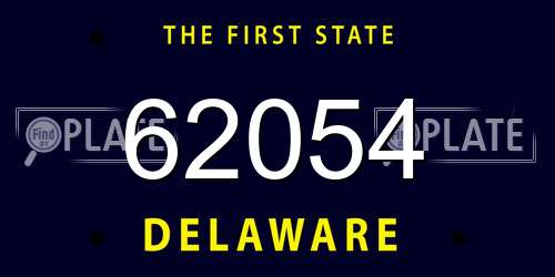 62054 Delaware License Plate