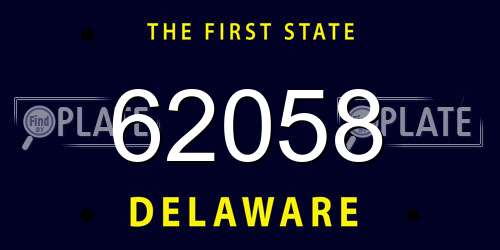 62058 Delaware License Plate