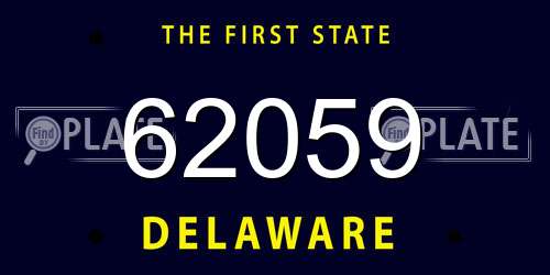62059 Delaware License Plate