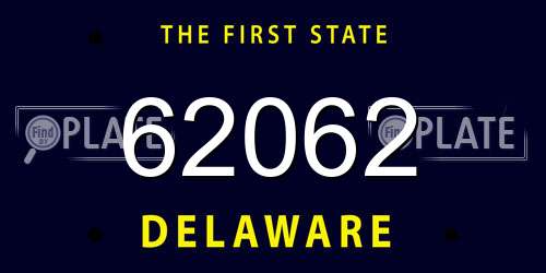62062 Delaware License Plate