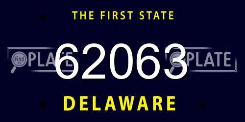 62063 Delaware License Plate
