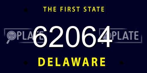 62064 Delaware License Plate