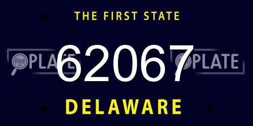62067 Delaware License Plate