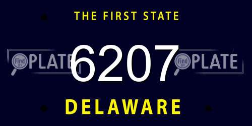 6207 Delaware License Plate