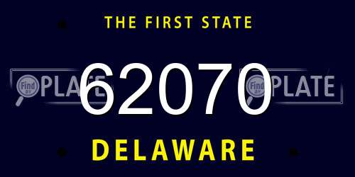 62070 Delaware License Plate
