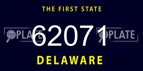 62071 Delaware License Plate