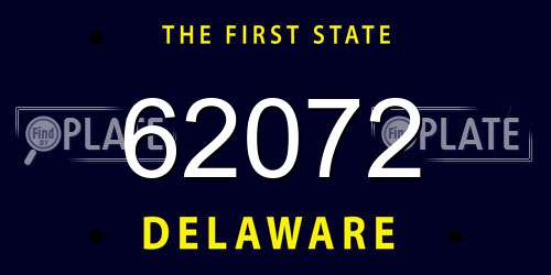62072 Delaware License Plate