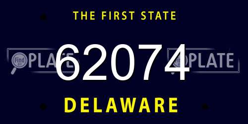 62074 Delaware License Plate