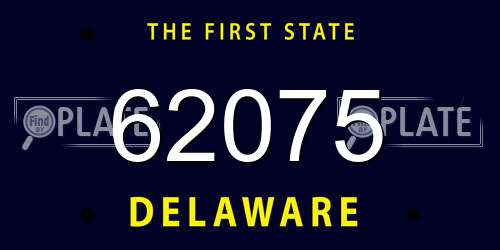 62075 Delaware License Plate