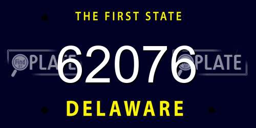 62076 Delaware License Plate