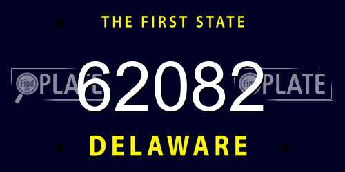 62082 Delaware License Plate