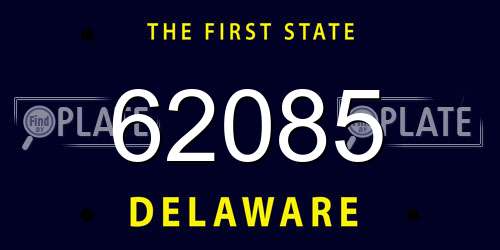 62085 Delaware License Plate