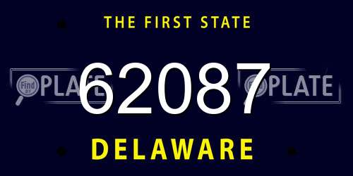62087 Delaware License Plate