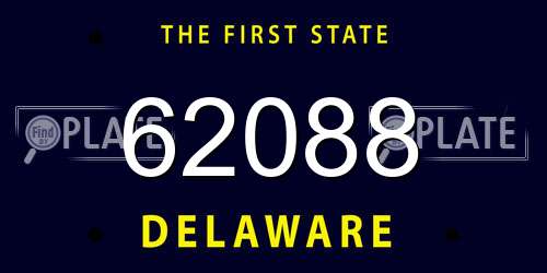 62088 Delaware License Plate