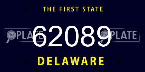 62089 Delaware License Plate