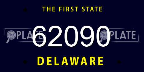 62090 Delaware License Plate